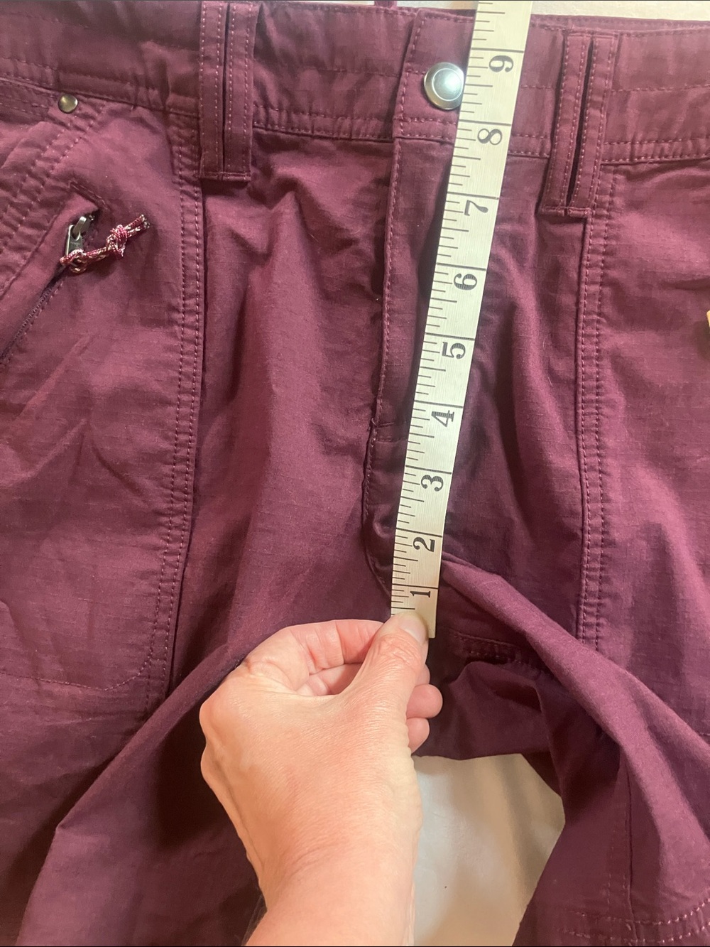 Title Nine 7" Big B Women's Plum/Burgundy Brash ripstop Hiking Shorts size 6 - Picture 11 of 12